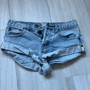 One Teaspoon Light Blue Jean Shorts